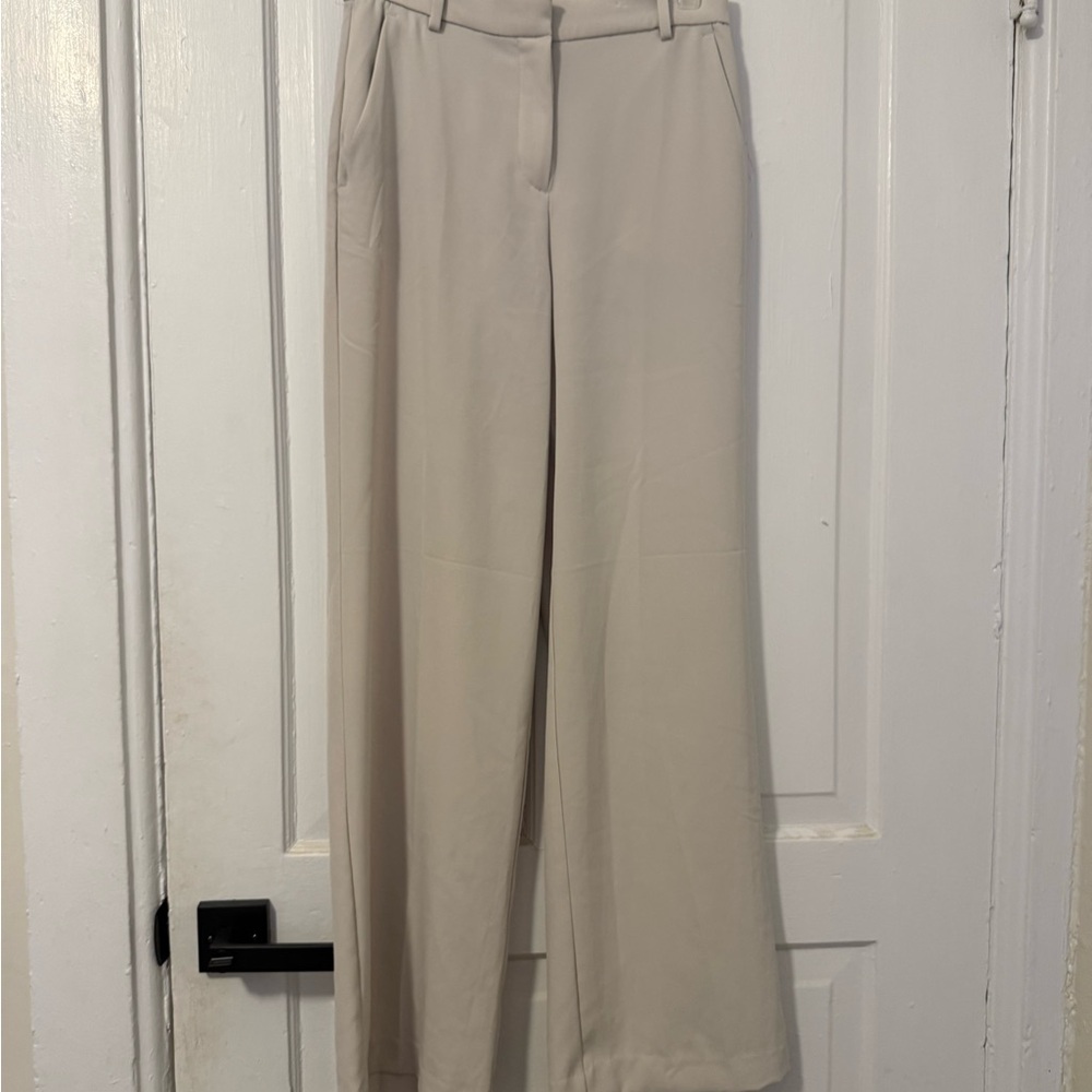 H&M Wide Leg Trousers in Light Beige